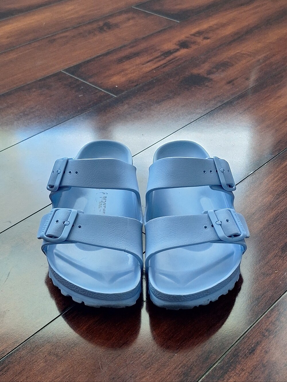 Birkenstock Arizona EVA Sandals Light Blue EU 39 Waterproof Double Strap Slides - Picture 2 of 8